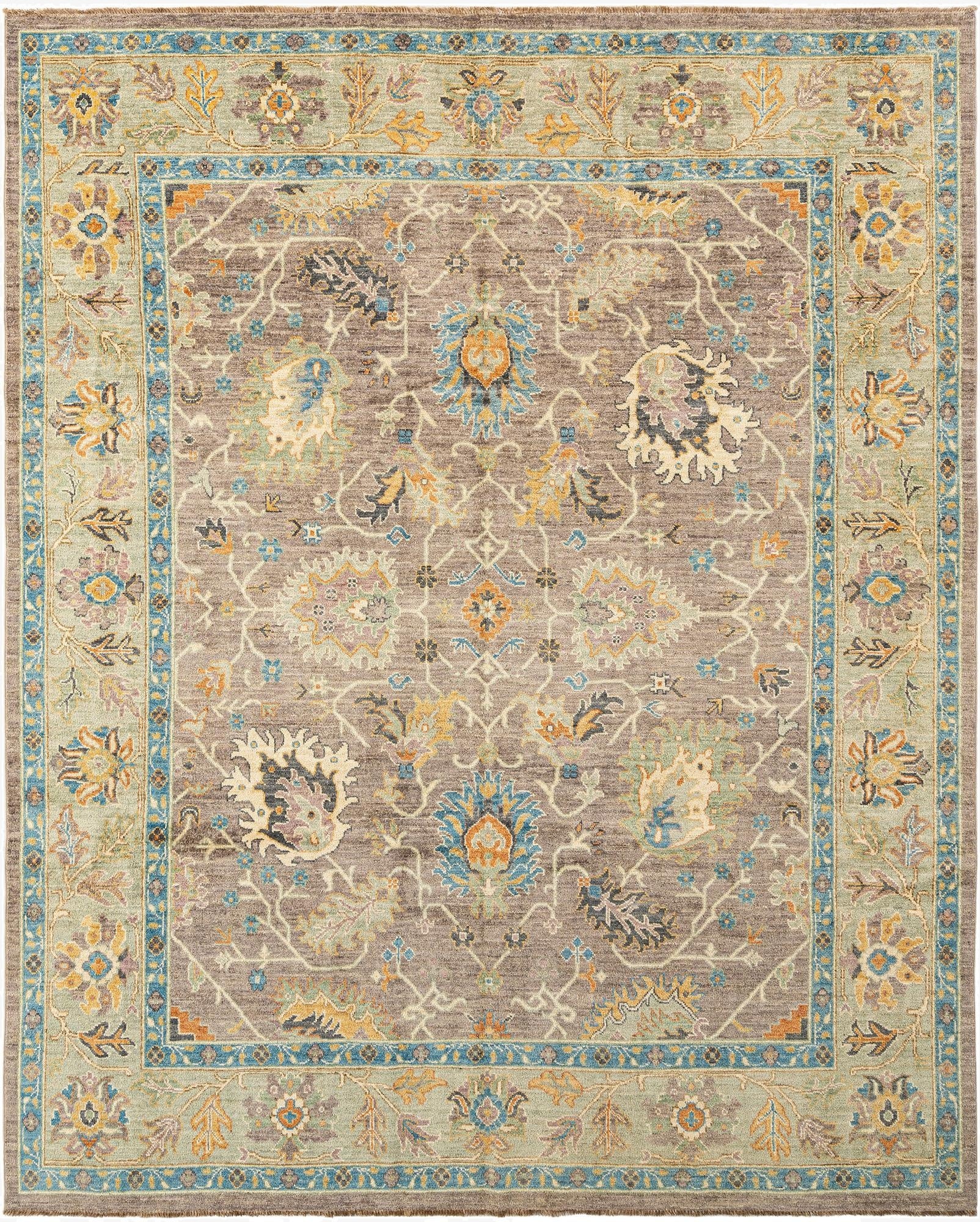 8' 1 x 9' 10  Hand Knotted Oushak Rug