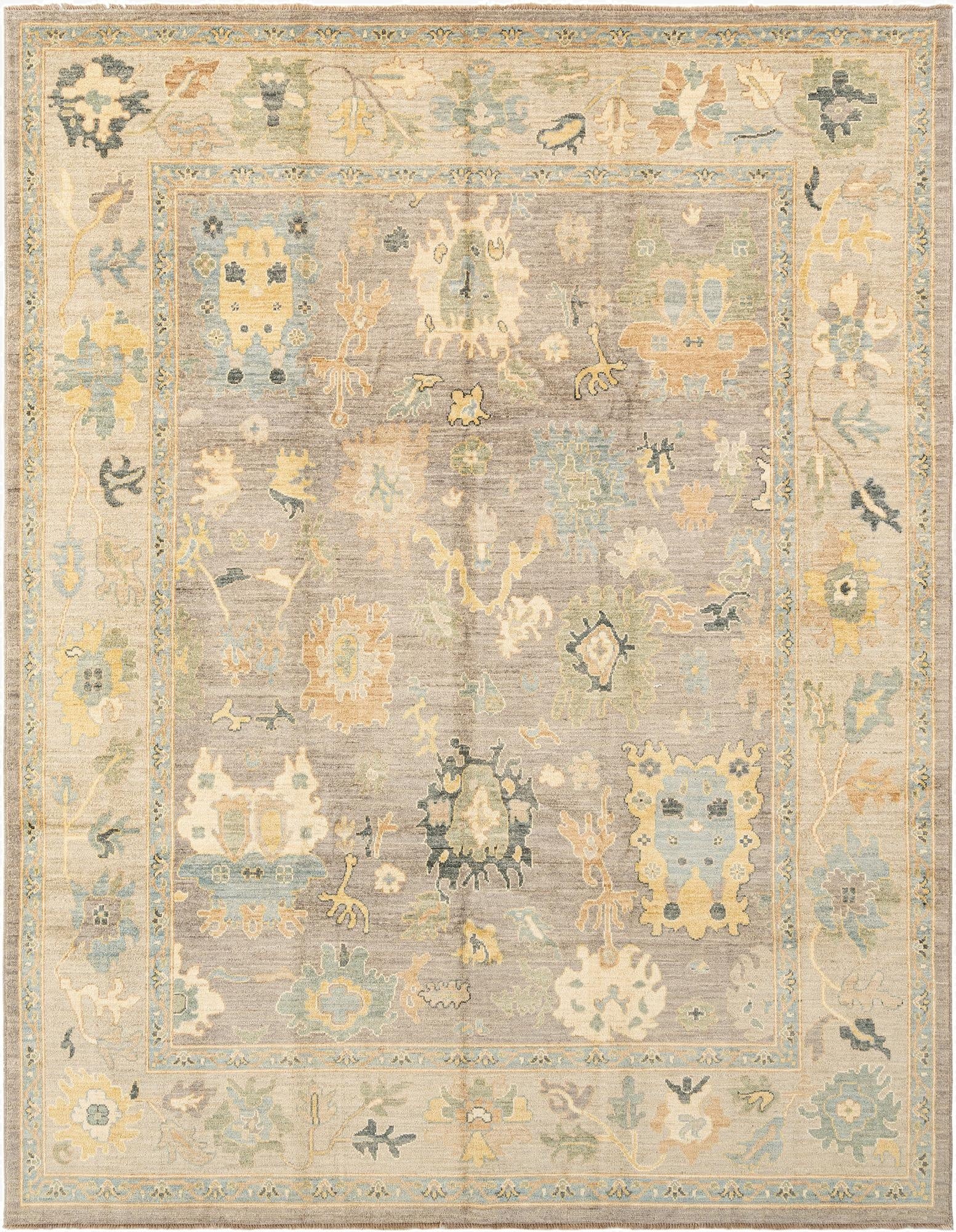 8' 1 x 10' 4  Hand Knotted Oushak Rug