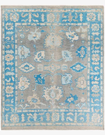 8' 3 x 9' 10 Hand Knotted Oushak Wool Rug