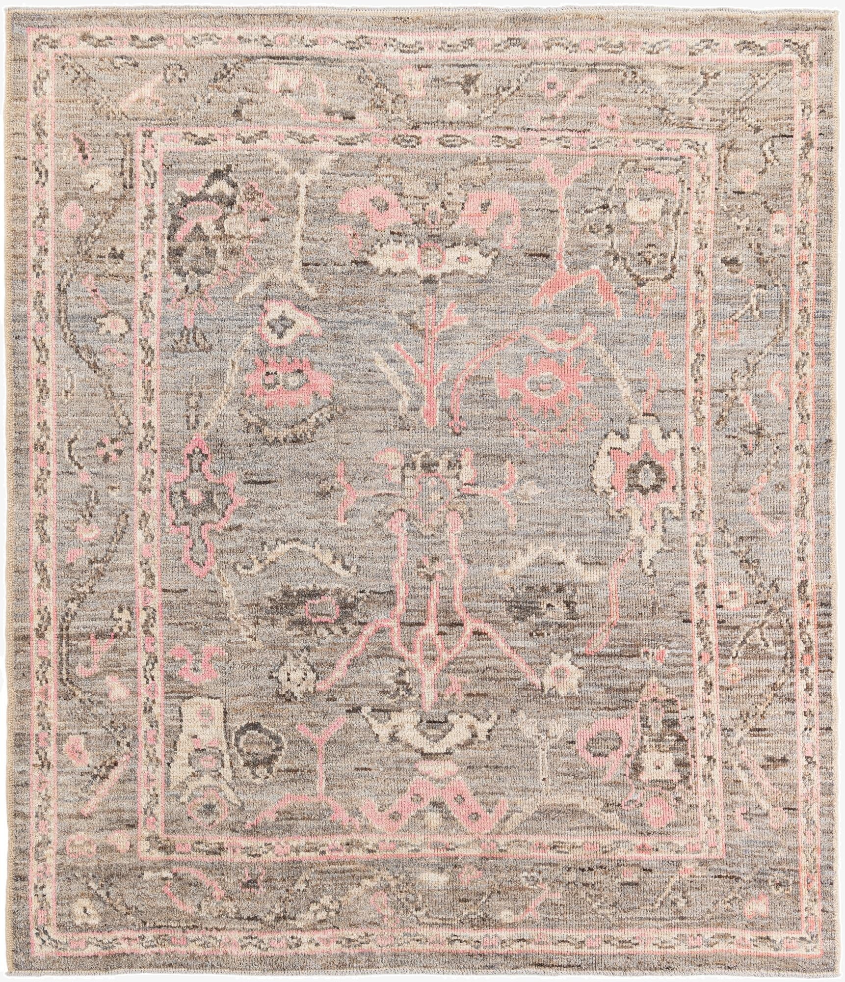8' 4 x 9' 7  Hand Knotted Oushak Wool Rug