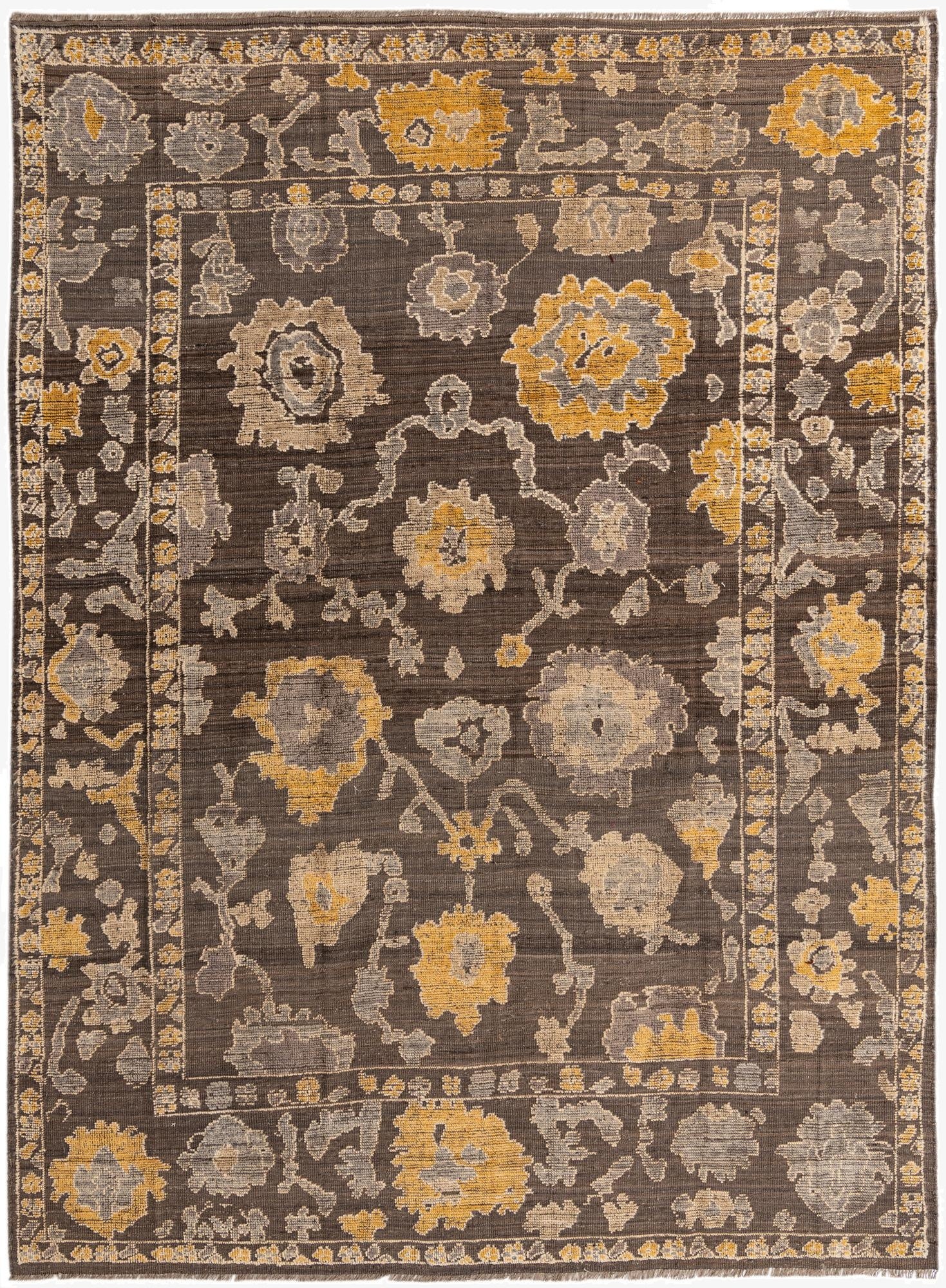 9' x 12' 3  Hand Knotted Oushak Wool Rug
