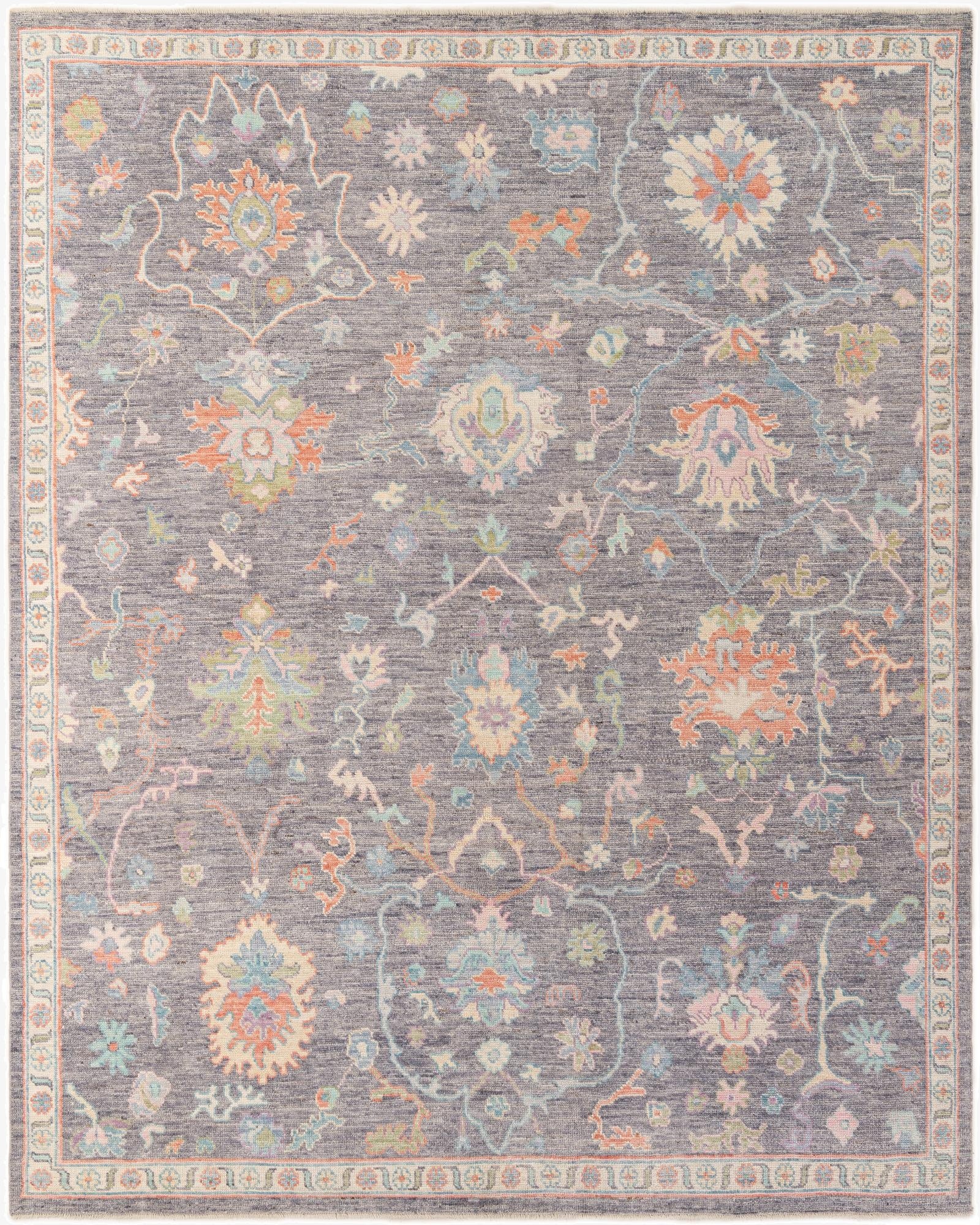 8' 5 x 10' 3  Hand Knotted Oushak Wool Rug