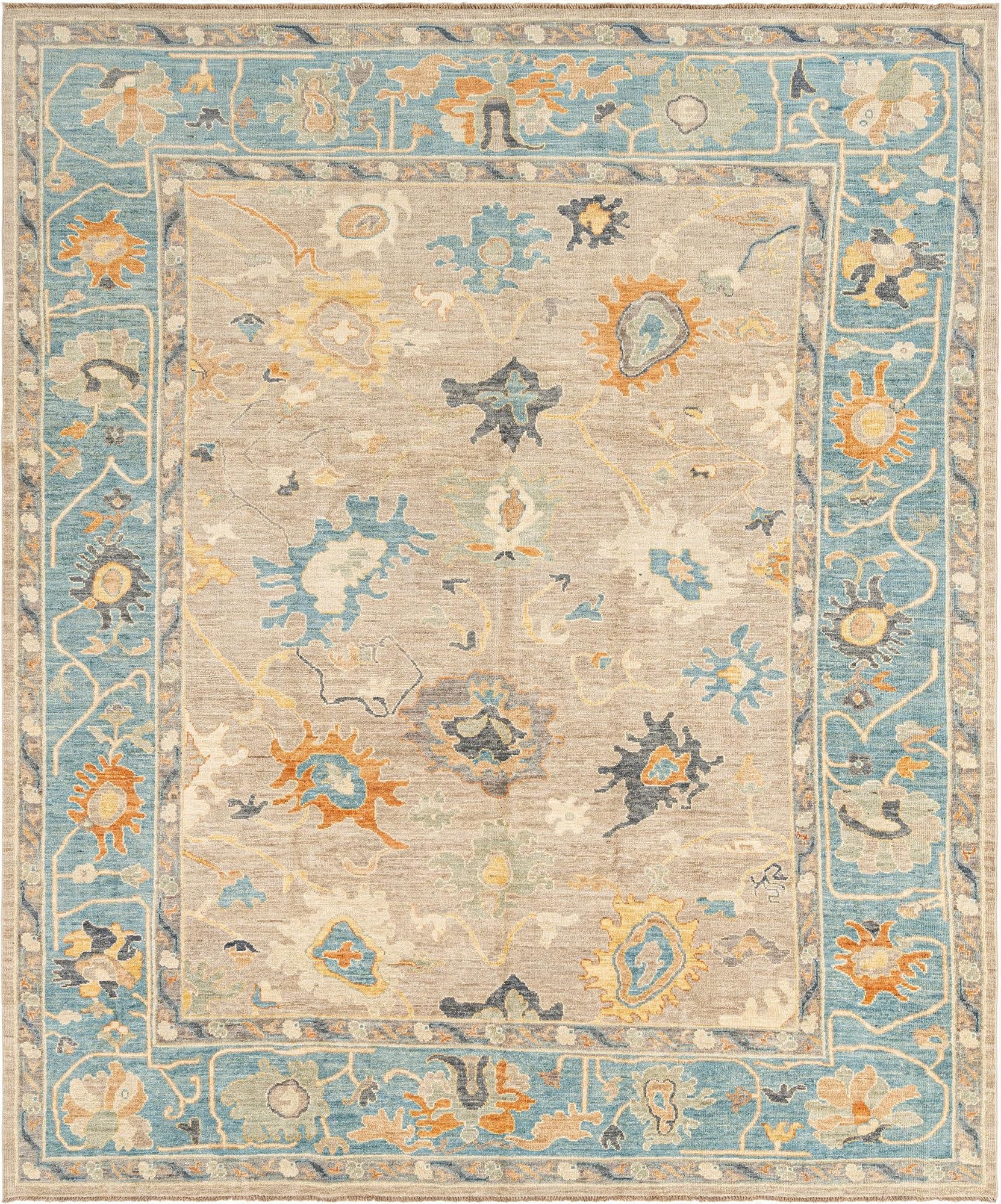 8' 3 x 9' 9  Hand Knotted Oushak Rug
