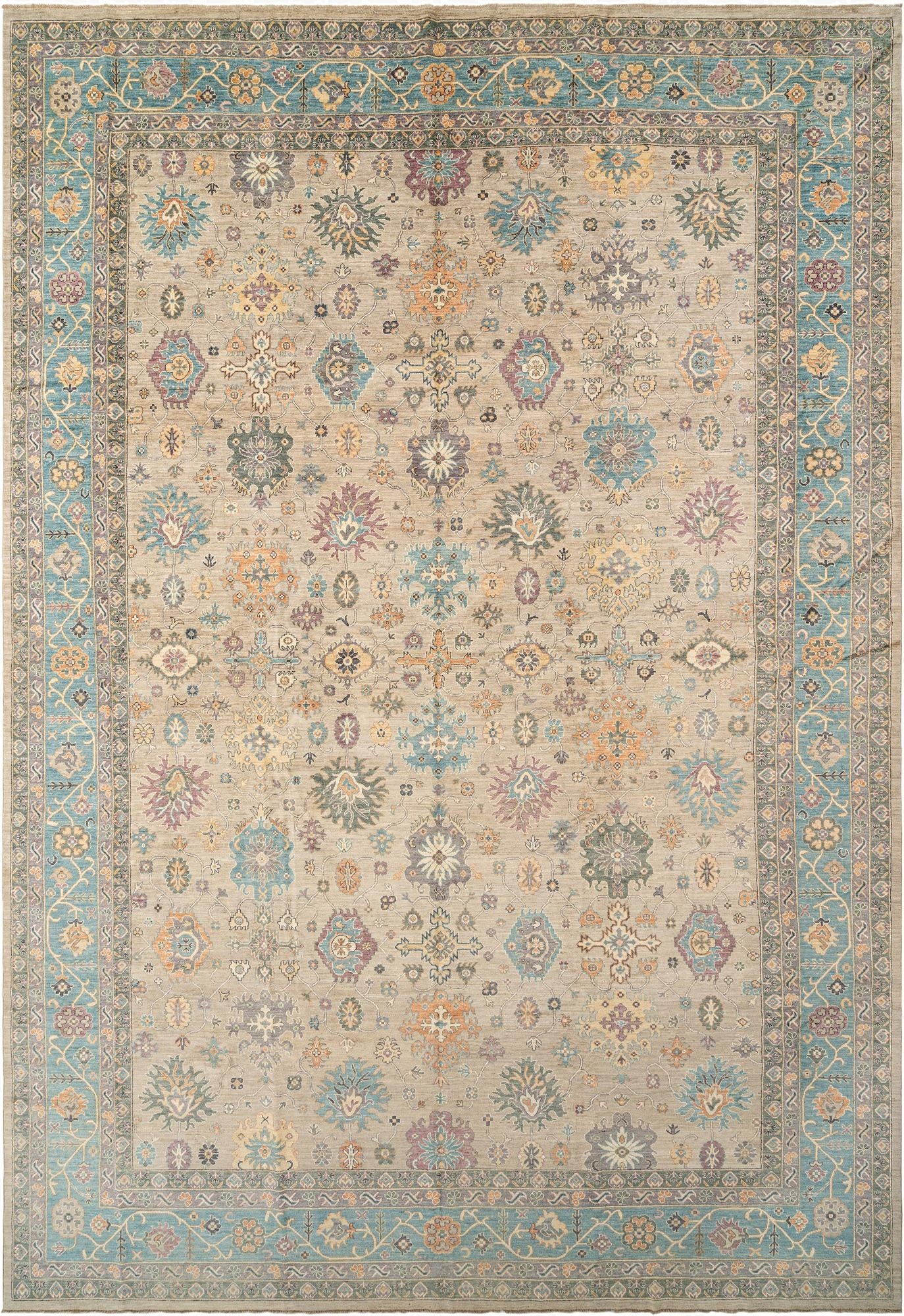 13' 1 x 19' 2  Hand Knotted Oushak Rug