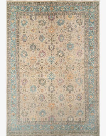 13' 1 x 19' 2 Hand Knotted Oushak Rug