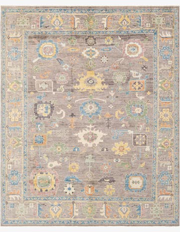 8' x 9' 7 Hand Knotted Oushak Rug