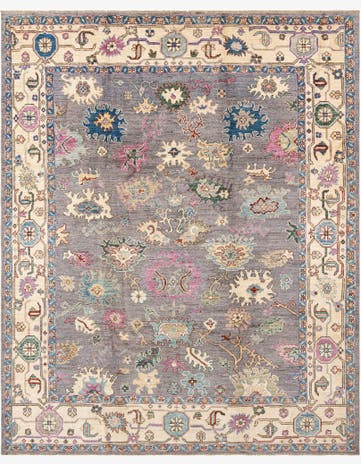 8' x 10' Hand Knotted Oushak Rug