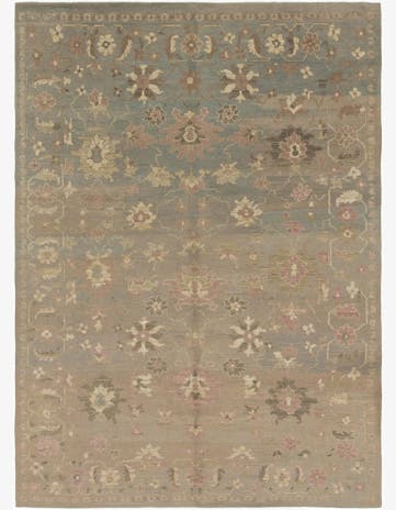10' 8 x 15' Hand Knotted Oushak Wool Rug