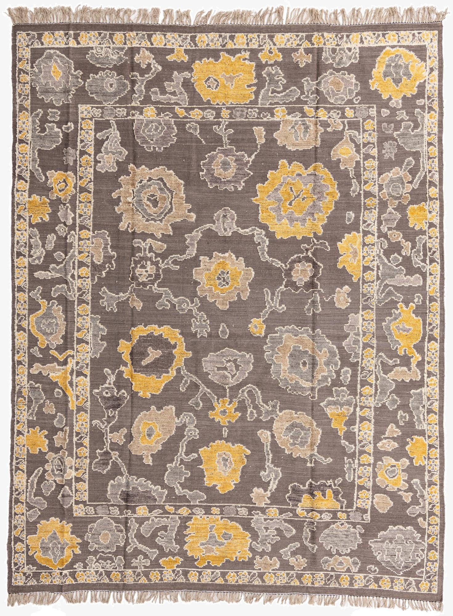 9' x 11' 7  Hand Knotted Oushak Wool Rug