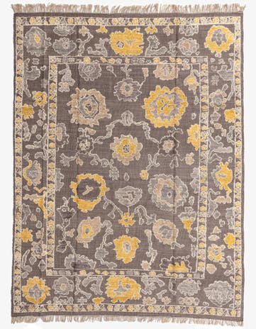 9' x 11' 7 Hand Knotted Oushak Wool Rug