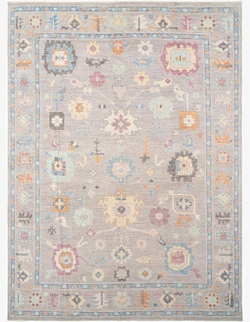 9' 11 x 13' 11 Hand Knotted Oushak Rug