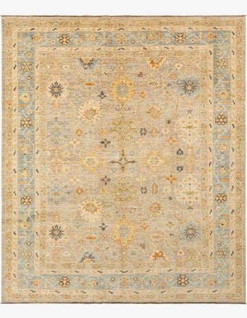 8' 4 x 9' 8 Hand Knotted Oushak Rug