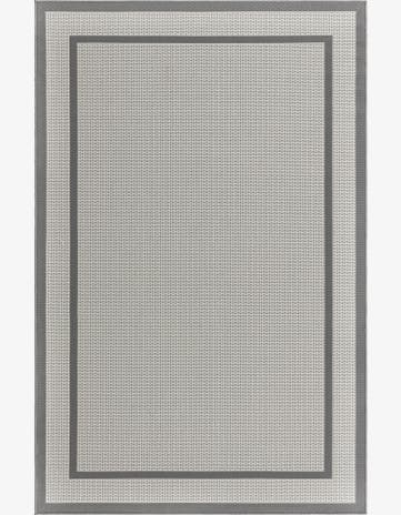 Gray Easy-Clean Border Indoor / Outdoor Rug