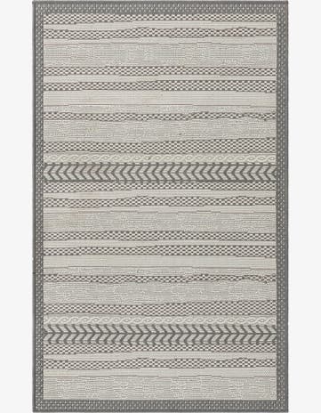 3' 3 x 5' Easy-Clean Border Indoor / Outdoor Rug
