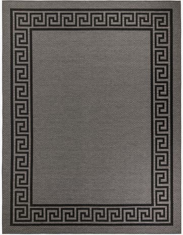 Gray Easy-Clean Border Indoor / Outdoor Rug