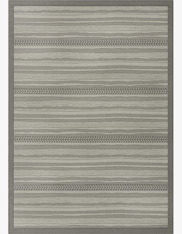 Gray Easy-Clean Border Indoor / Outdoor Rug