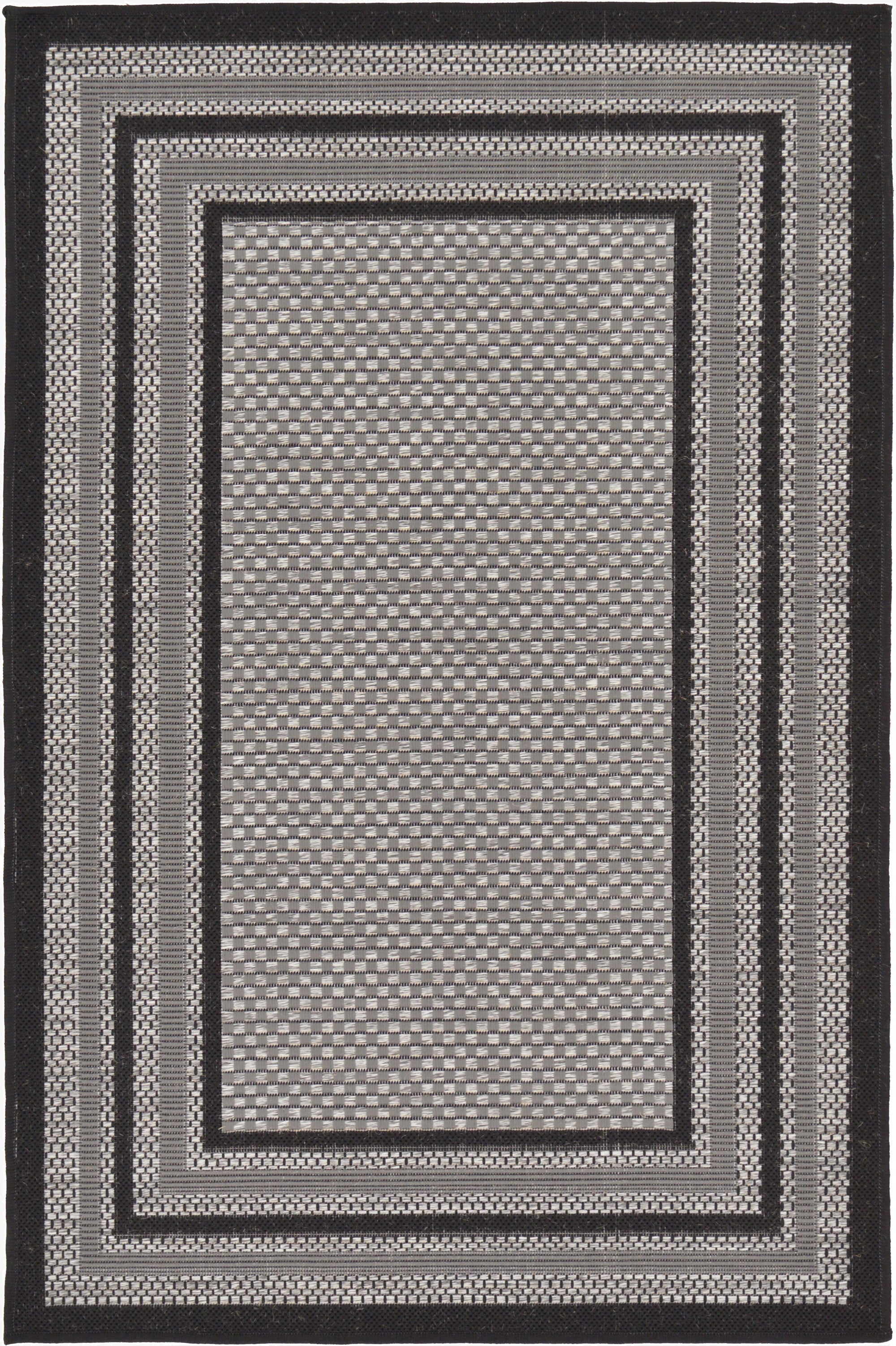 Primary image 3' 3 x 5'  Washable Border Indoor / Outdoor Rug