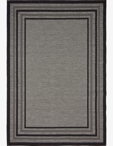 Gray Easy-Clean Border Indoor / Outdoor Rug