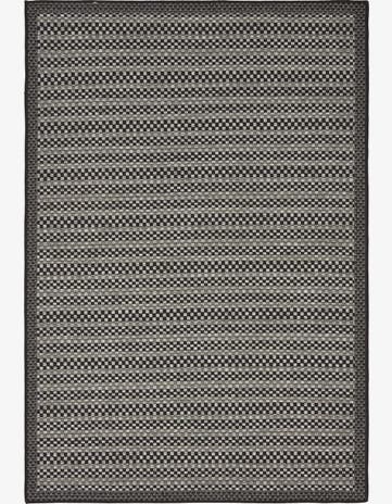 Gray Easy-Clean Border Indoor / Outdoor Rug