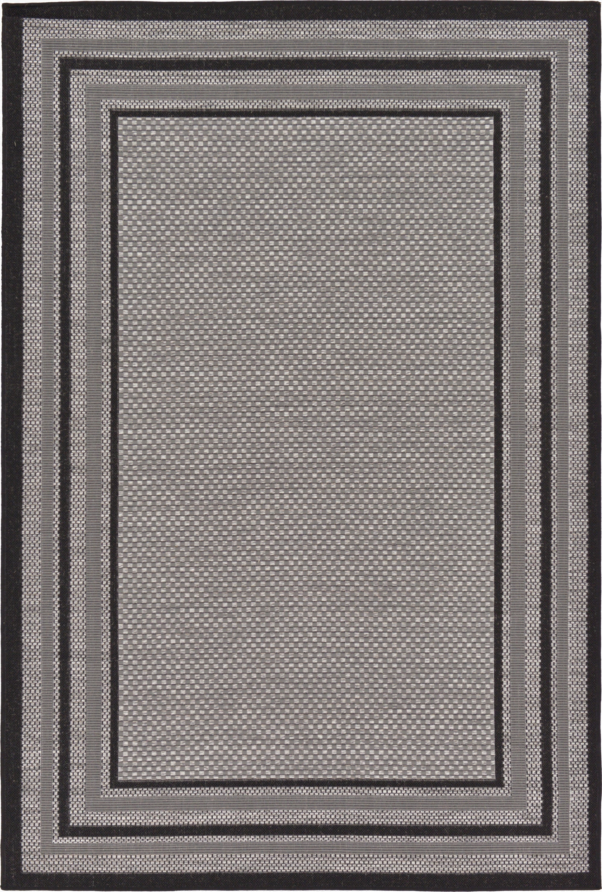 Primary image 5' 3 x 8'  Washable Border Indoor / Outdoor Rug