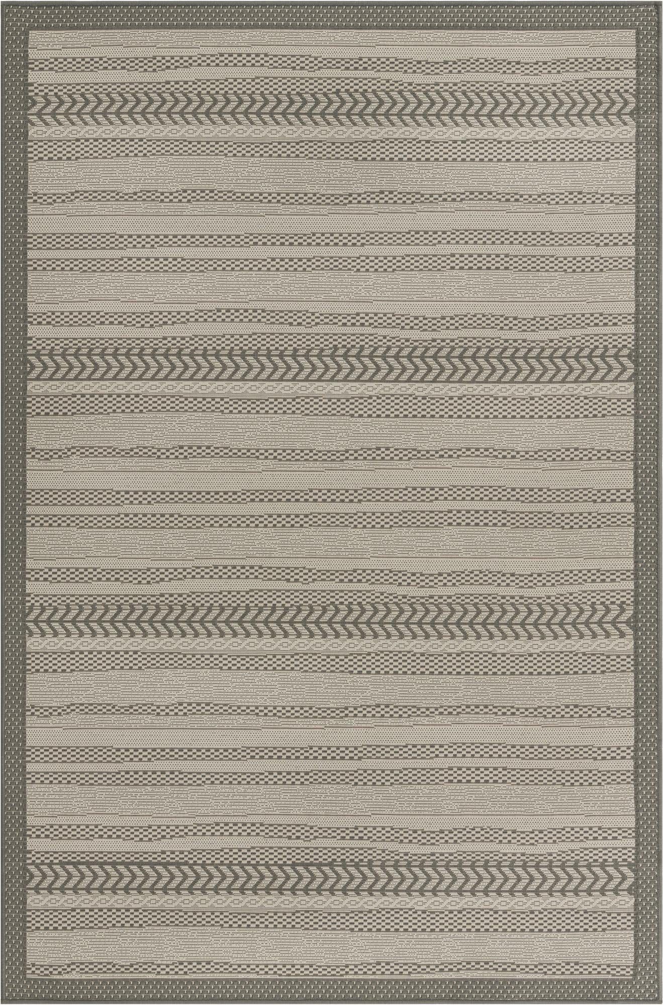 Primary image 5' 3 x 8'  Washable Border Indoor / Outdoor Rug