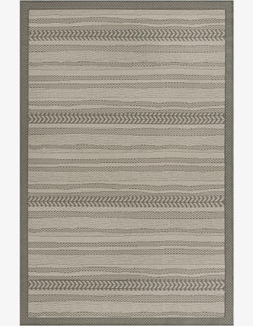 Gray Easy-Clean Border Indoor / Outdoor Rug