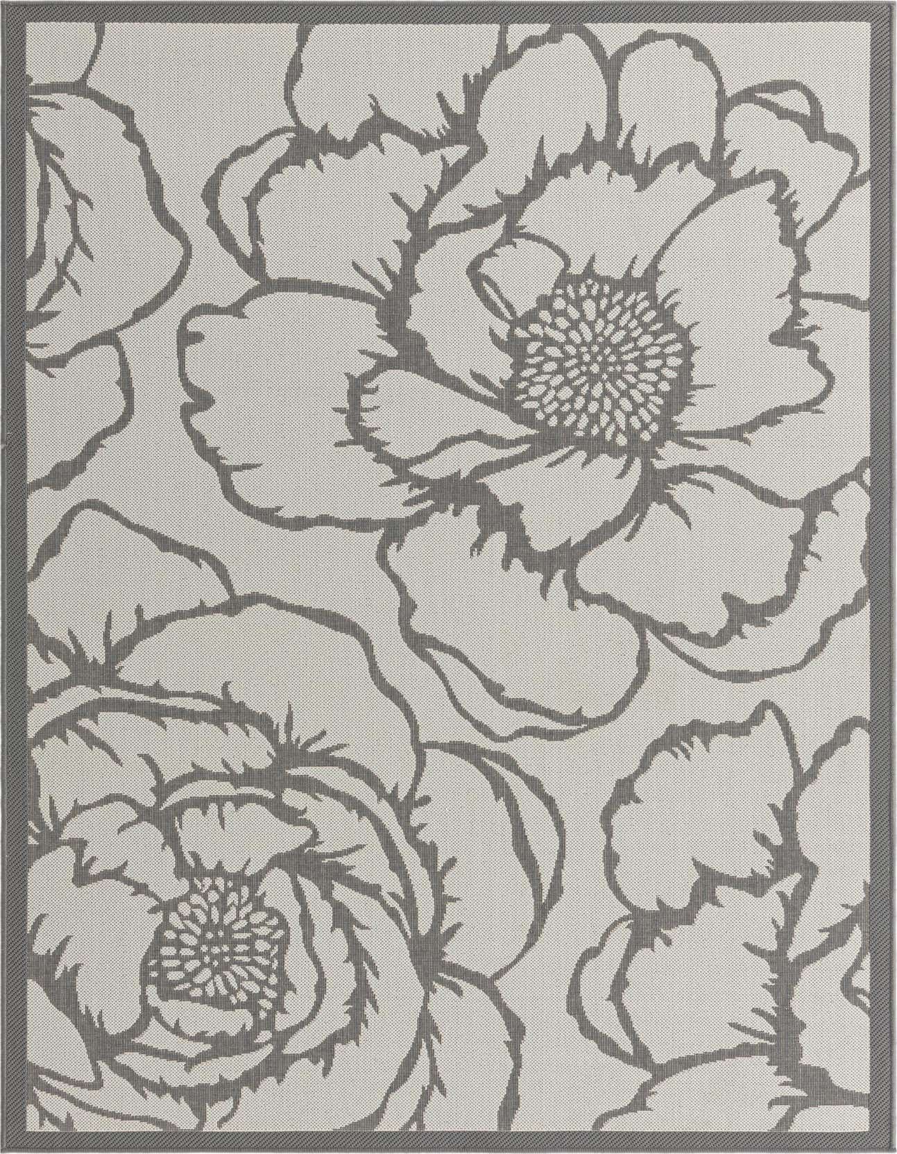 5' 3 x 8' Easy-Clean Botanical Indoor / Outdoor Rug