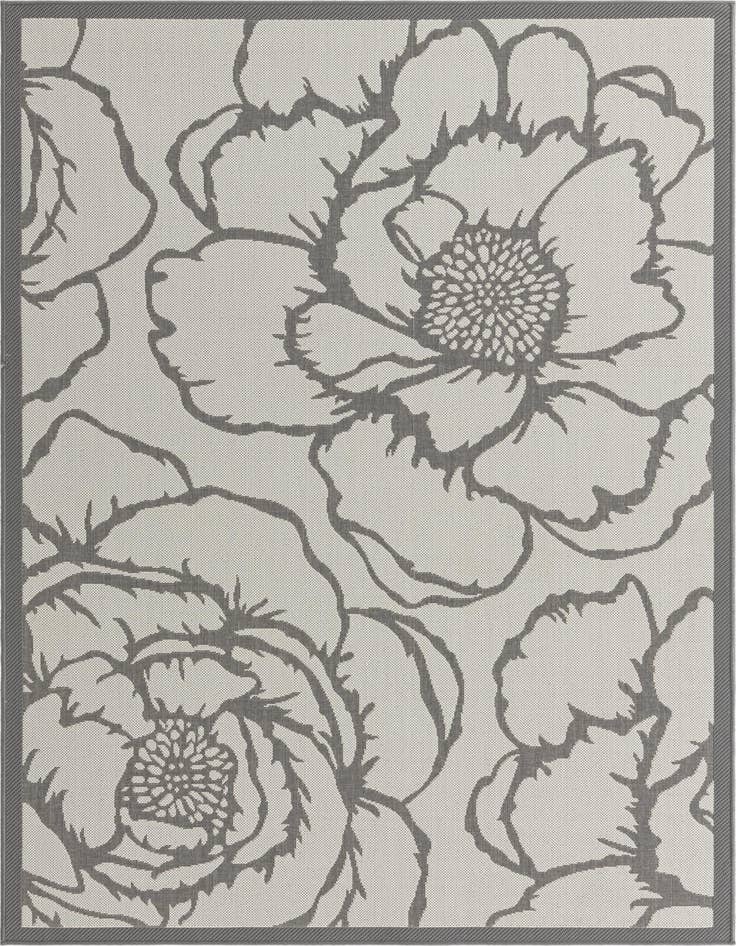 Detail image of 5' 3 x 8' Easy-Clean Botanical Indoor / Outdoor Rug
