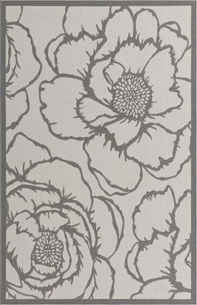 5' 3 x 8' Easy-Clean Botanical Indoor / Outdoor Rug
