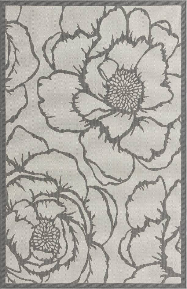 Detail image of 5' 3 x 8' Easy-Clean Botanical Indoor / Outdoor Rug