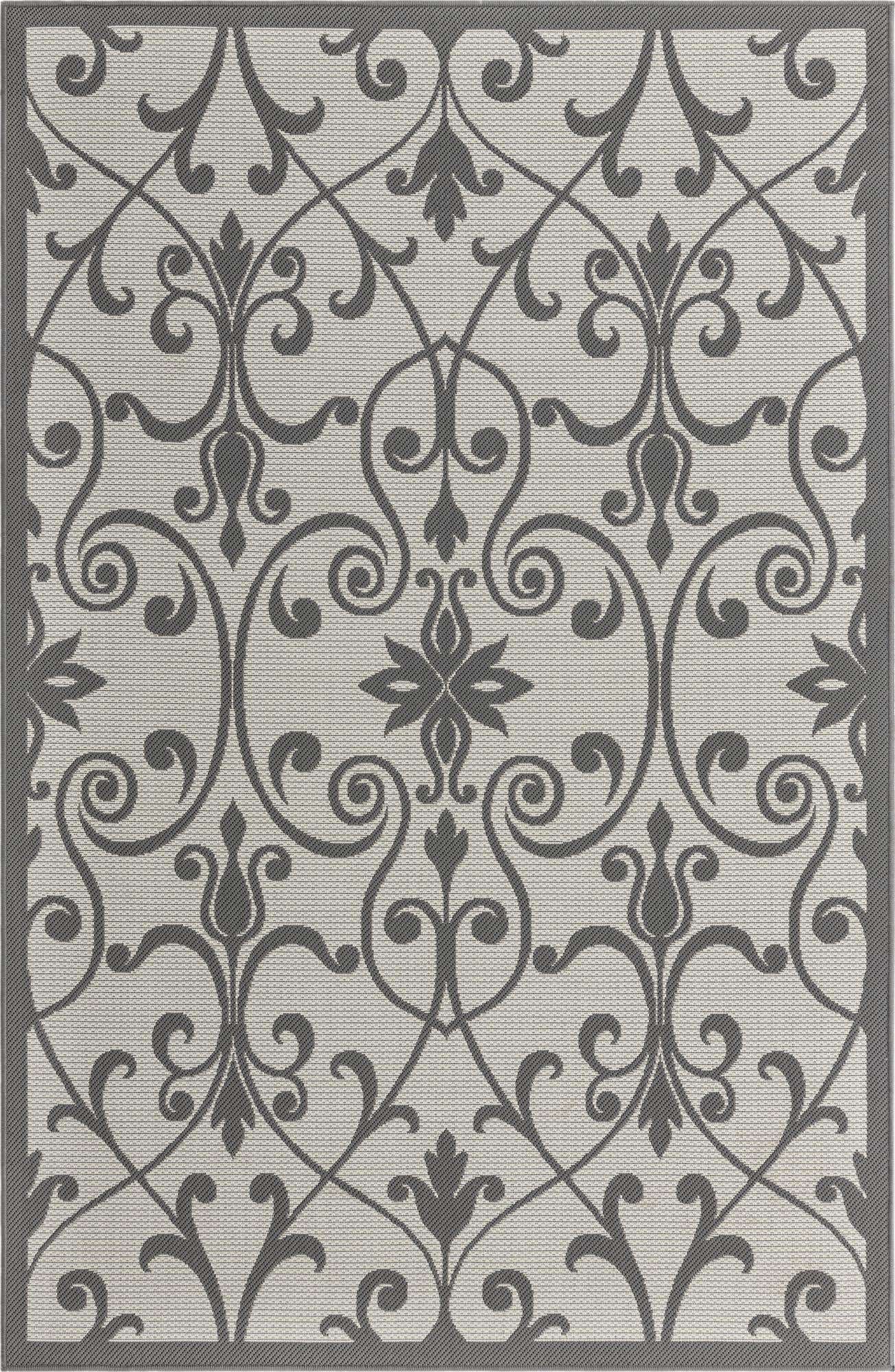 5' 3 x 8' Easy-Clean Botanical Indoor / Outdoor Rug
