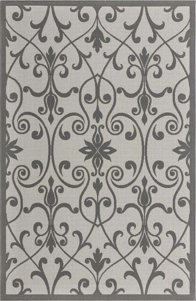 5' 3 x 8' Easy-Clean Botanical Indoor / Outdoor Rug