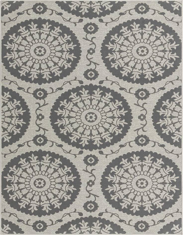 Detail image of 5' 3 x 8' Easy-Clean Botanical Indoor / Outdoor Rug