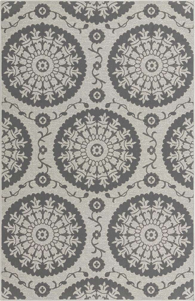 5' 3 x 8' Easy-Clean Botanical Indoor / Outdoor Rug