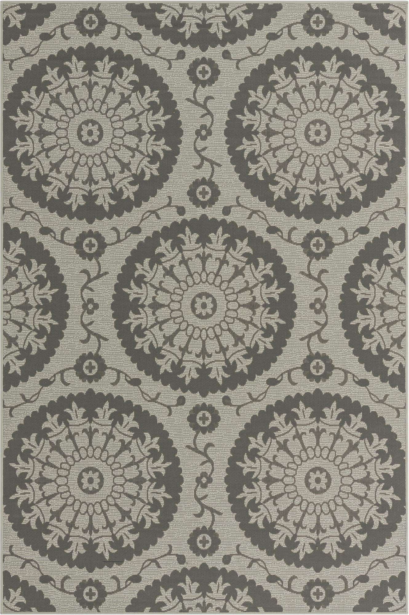 6' x 9' Easy-Clean Botanical Indoor / Outdoor Rug