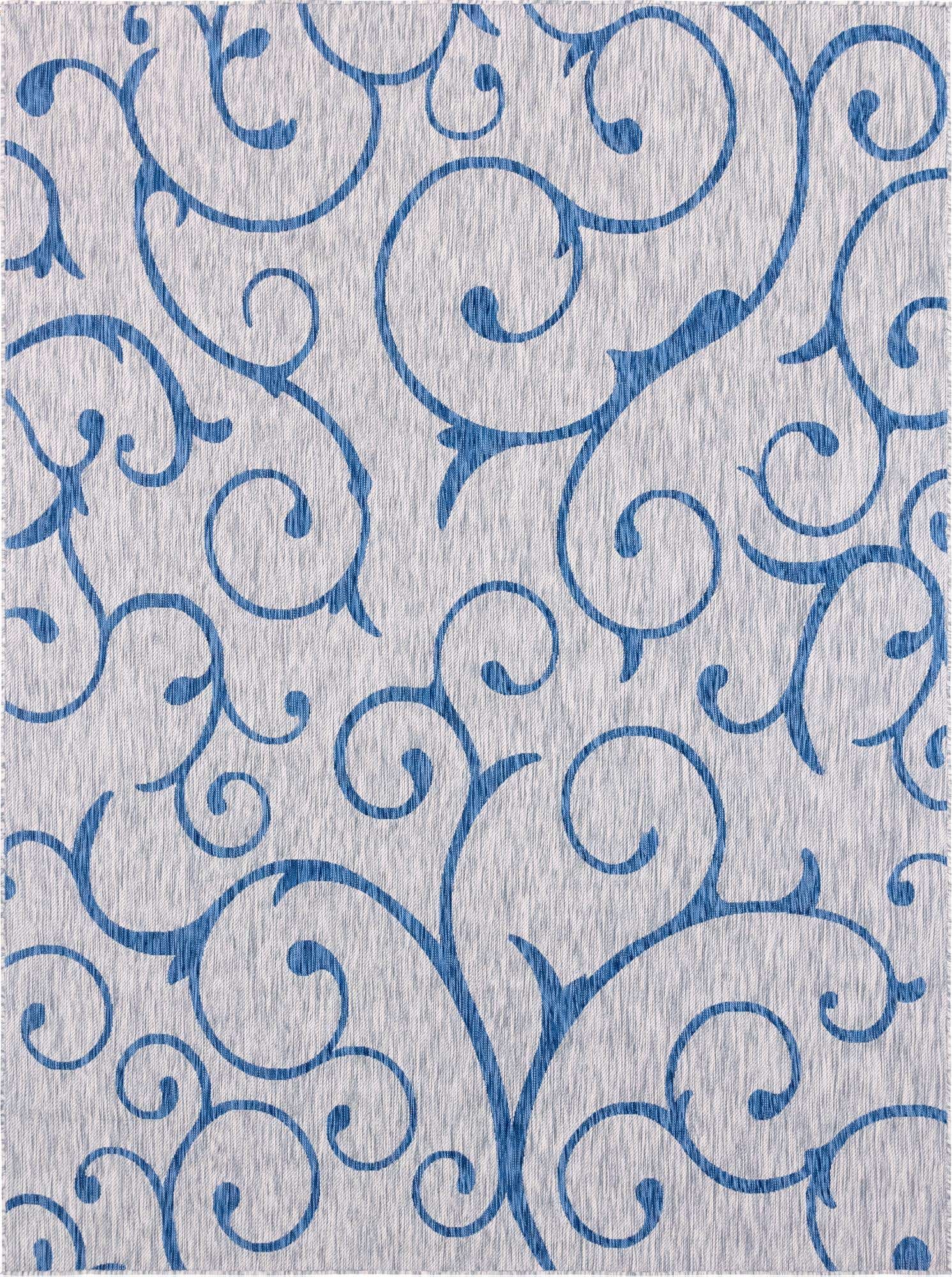 9' x 12' Easy-Clean Botanical Indoor / Outdoor Rug