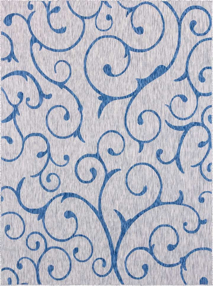 9' x 12' Easy-Clean Botanical Indoor / Outdoor Rug