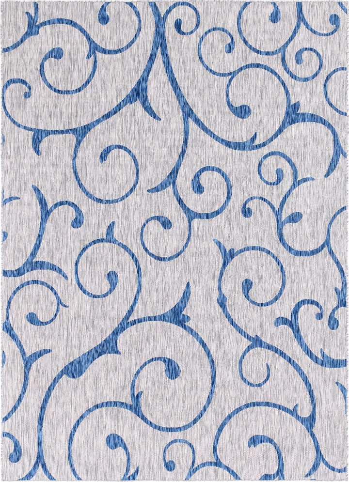 7' x 10' Easy-Clean Botanical Indoor / Outdoor Rug