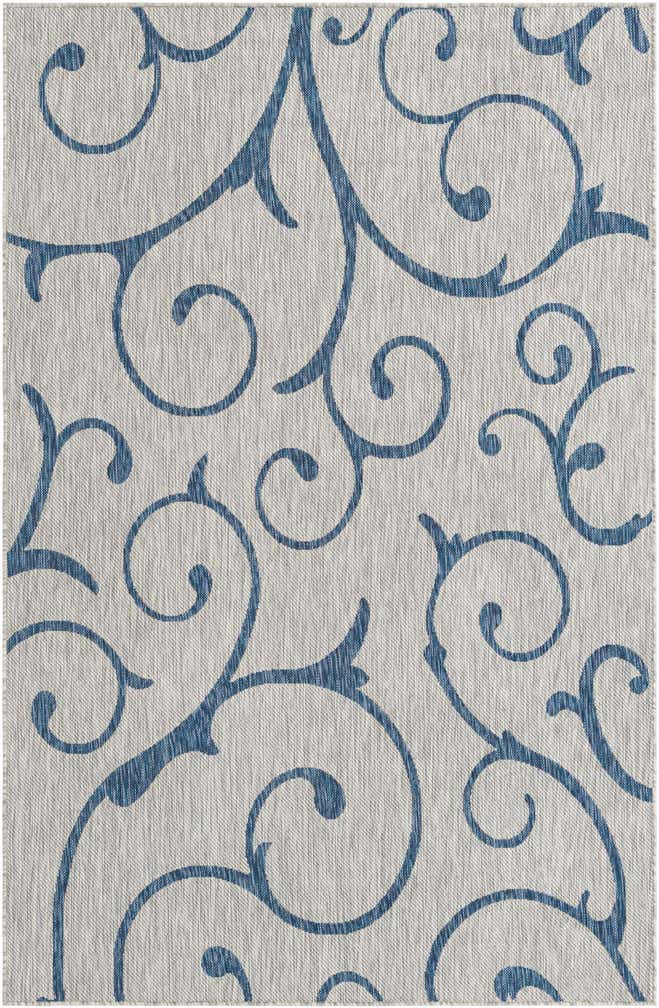 5' 3 x 8' Easy-Clean Botanical Indoor / Outdoor Rug