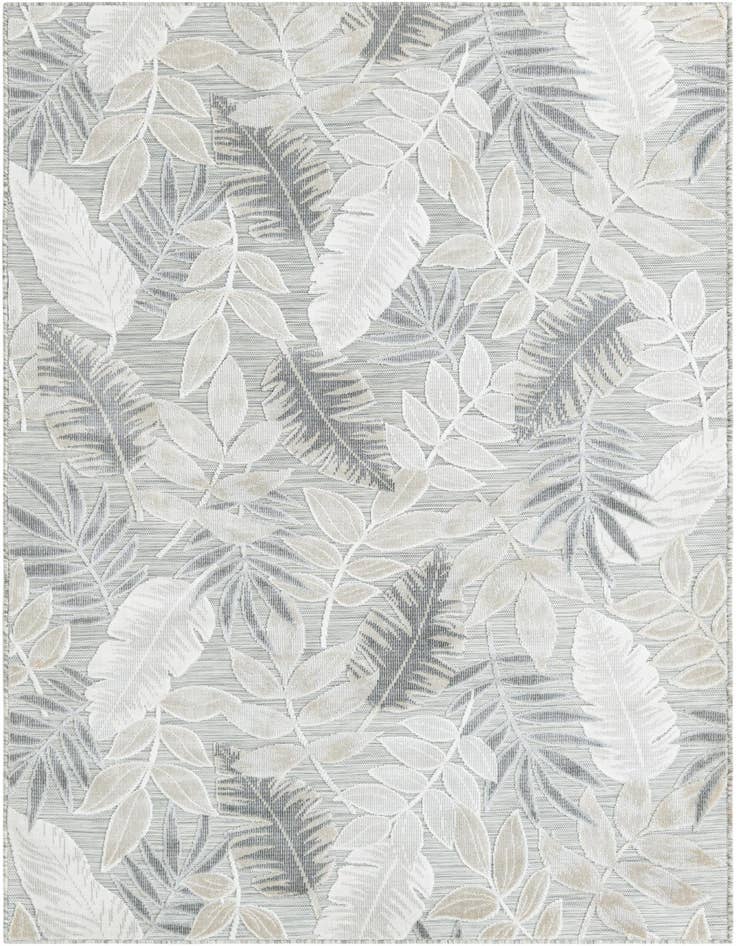 Detail image of 5' 2 x 8' Easy-Clean Botanical Indoor / Outdoor Rug