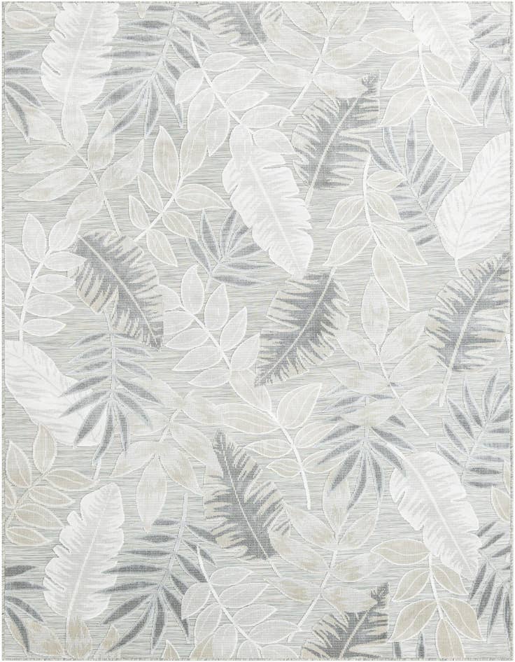 Detail image of 6' 4 x 9' Easy-Clean Botanical Indoor / Outdoor Rug