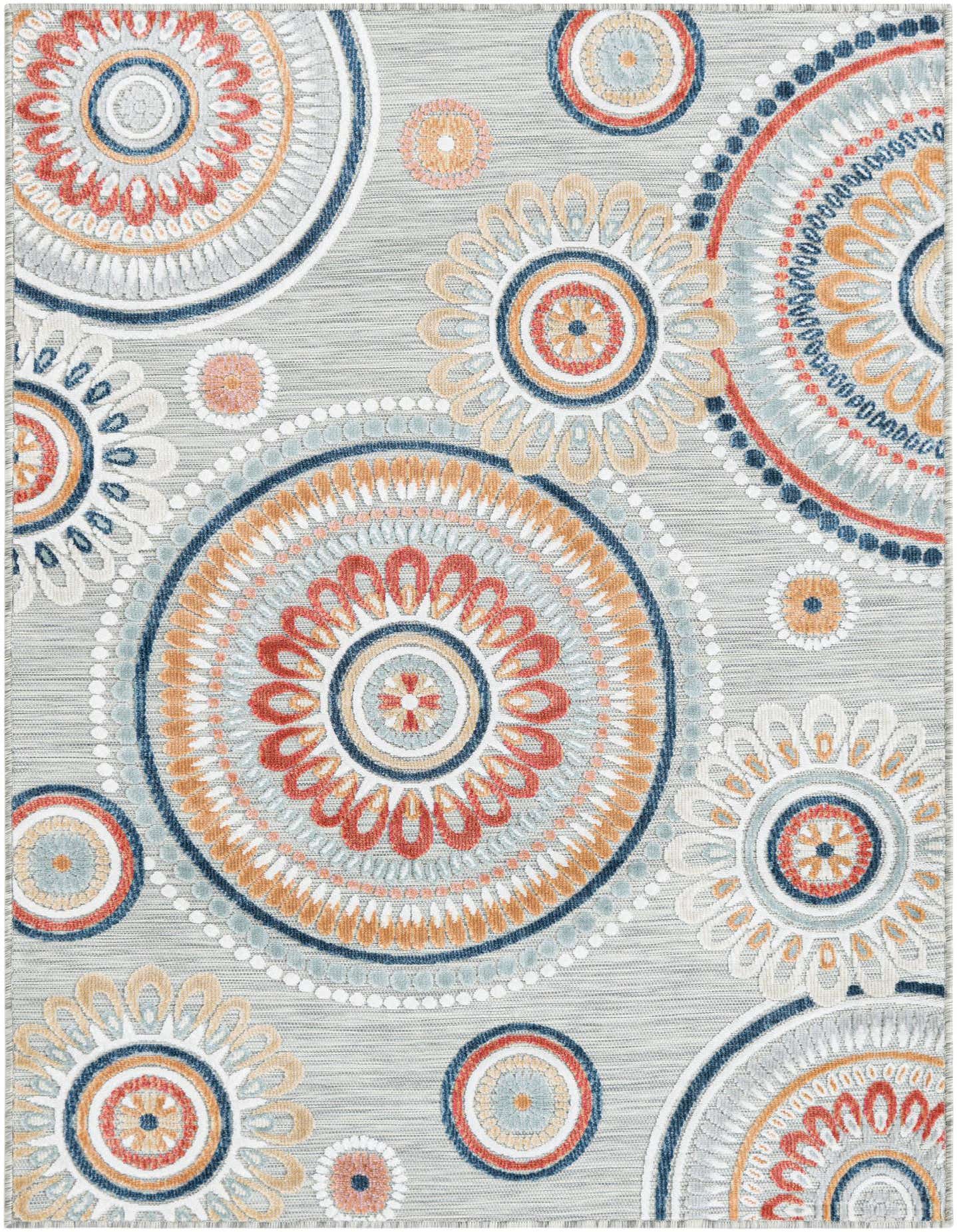 4' 5 x 6' Easy-Clean Botanical Indoor / Outdoor Rug