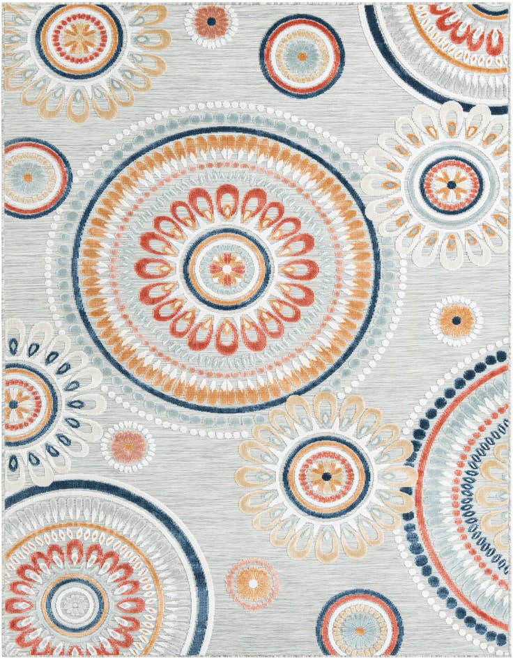 Detail image of 6' 4 x 9' Easy-Clean Botanical Indoor / Outdoor Rug