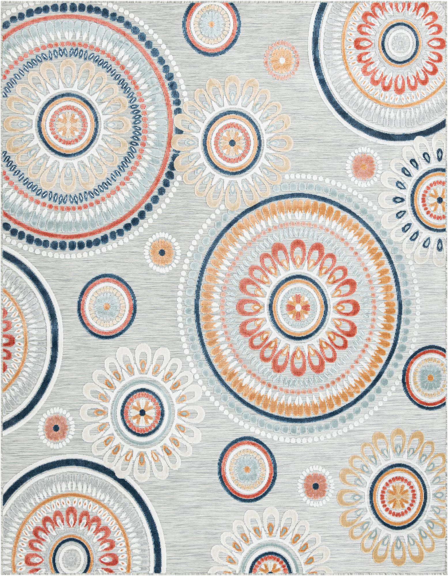 8' 2 x 10' Easy-Clean Botanical Indoor / Outdoor Rug