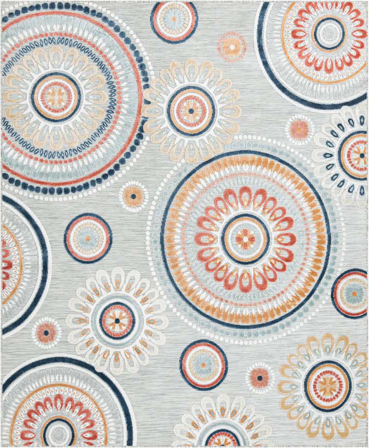 8' 2 x 10' Easy-Clean Botanical Indoor / Outdoor Rug