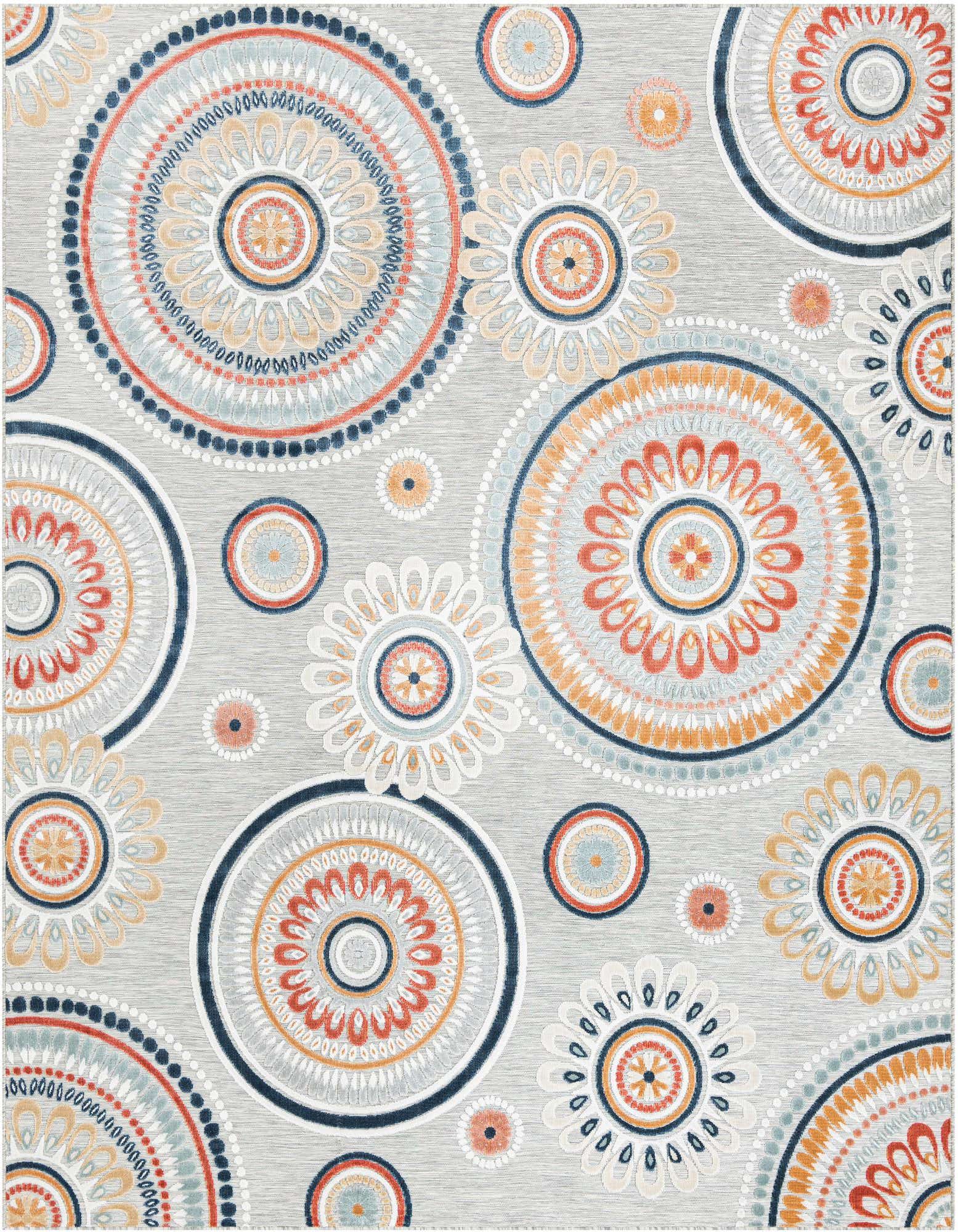 9' 9 x 12' Easy-Clean Botanical Indoor / Outdoor Rug