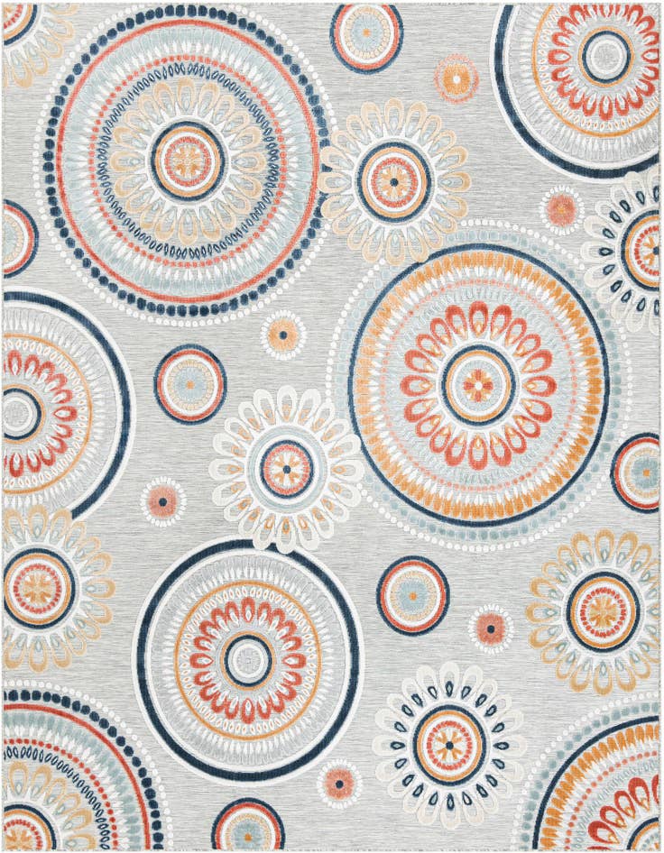 Detail image of 9' 9 x 12' Easy-Clean Botanical Indoor / Outdoor Rug