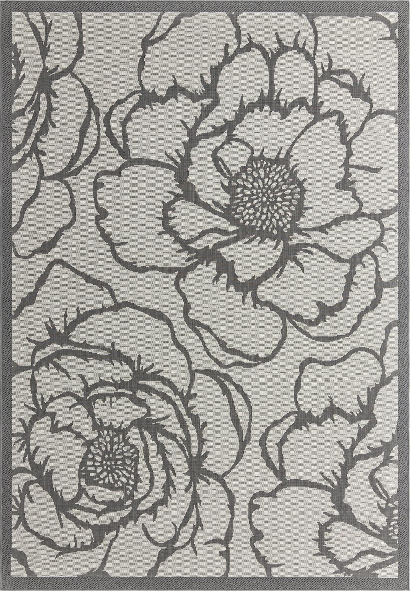 Primary image 8' x 11' 4  Washable Botanical Indoor / Outdoor Rug