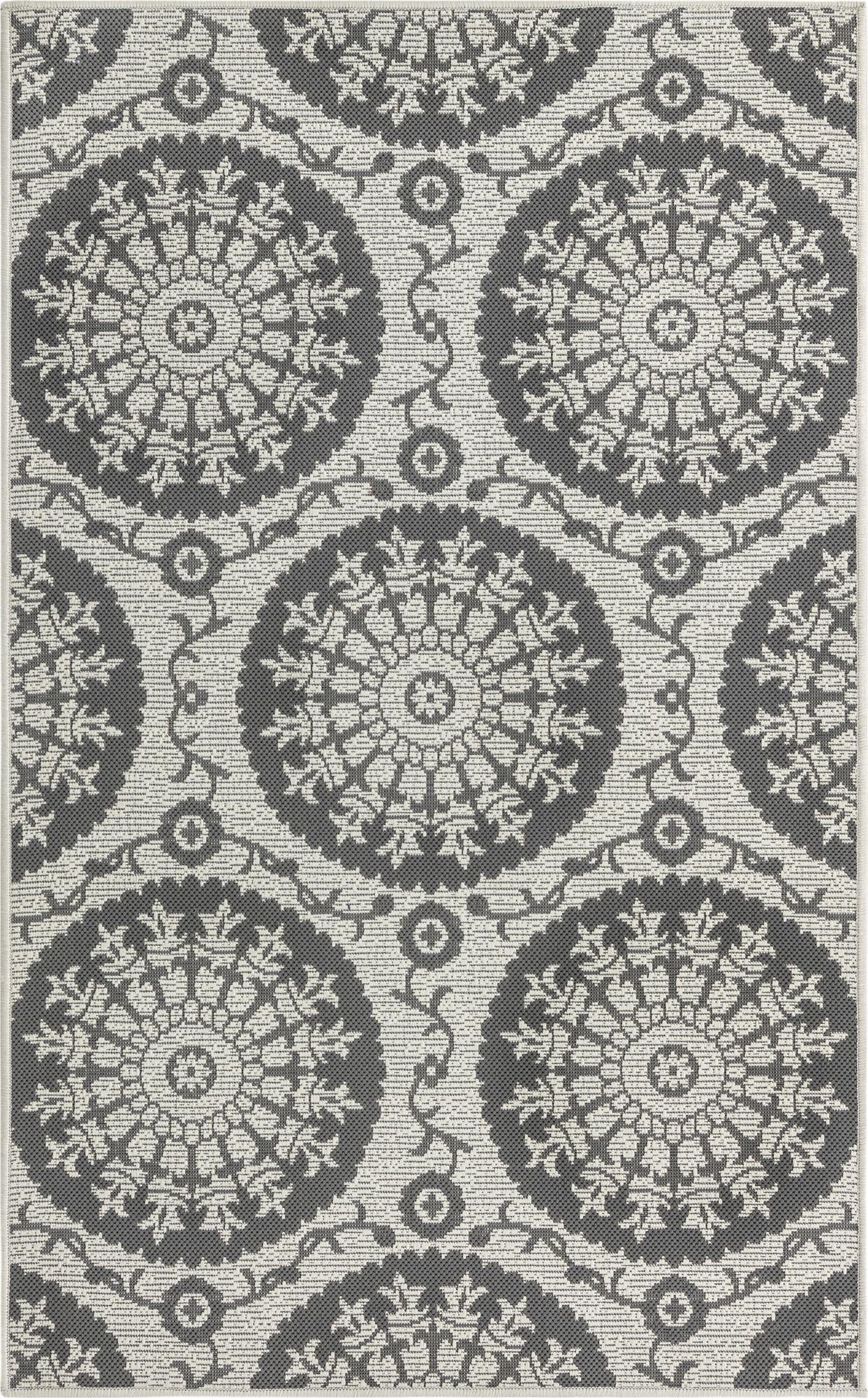 3' 3 x 5'  Washable Botanical Indoor / Outdoor Rug