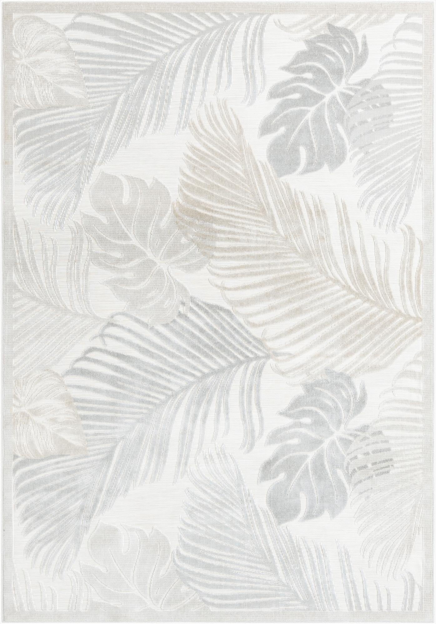 Primary image 6' 4 x 9'  Washable Botanical Indoor / Outdoor Rug